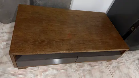 Marina homes Wooden coffee table with storage drawers - good condition