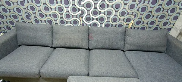 ‼️Ikea‼️350 aed‼️ urgent ‼️Grey L-Shaped Sectional Sofa‼️fixed price ‼️