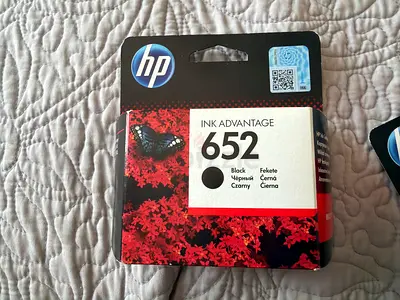 HP 652 Black Ink Cartridge - New/Sealed
