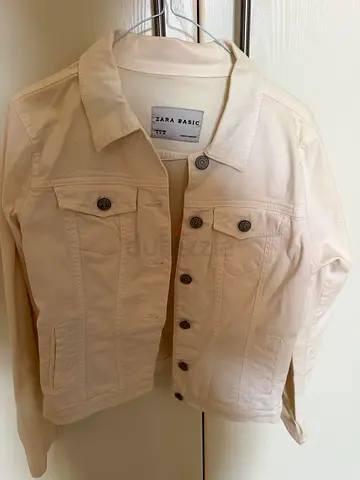 Zara Basic cream denim jacket, size M - gently used