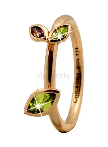 Christina Ring Gold-tone ring with green marquise stones - 800-2.3.B53