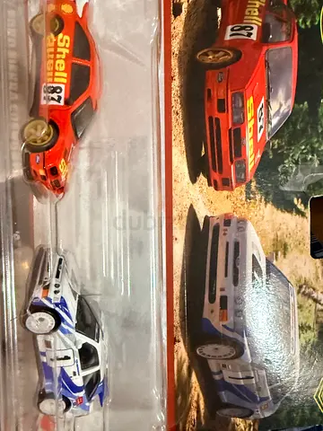 Set of 2 Rally Die-Cast Toy Cars (Shell Red #87 & White #1) - New in Pack