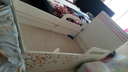 White children's 2 single beds in good used condition 100aed each