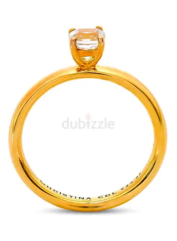 Christina Rings Solitaire Yellow Gold Ring with Round Diamond - 800-3.11.B57