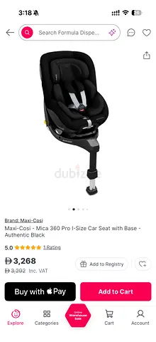 Brand-new Maxi-Cosi Mica 360 Pro i-Size Car Seat with Base – Authentic Black. Never used!