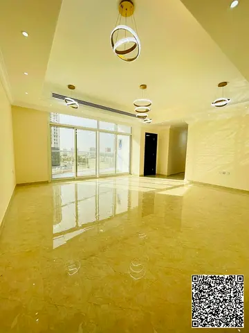 للايجار بعجمان منطقه الروضه شقه 3bhk وصالة تشطيبات فاخره مع باركن مجاني السعر 55 الف علي 4 دفعات تامين شيك