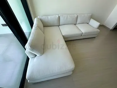 Selling great Condition West Elm Haven L Shape Sofa Beige