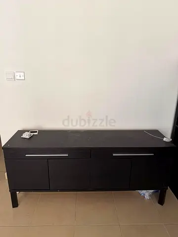 Low sideboard / TV unit, black-brown