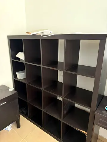 Large cube shelf unit, black-brown, Kallax style