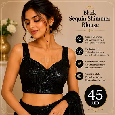 Black Sequin Shimmer Blouse