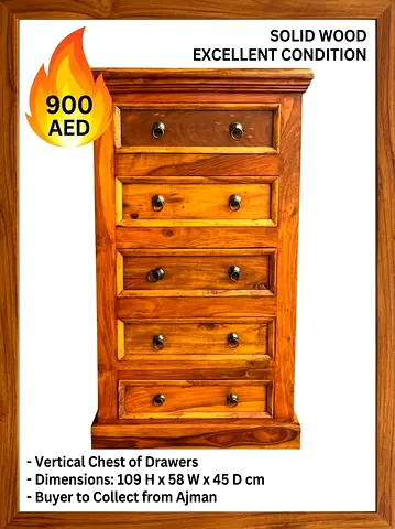 Solid wood chest of drawers- tallboy