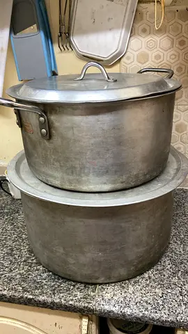 Large Aluminum Stock Pots - Set of 2, Used