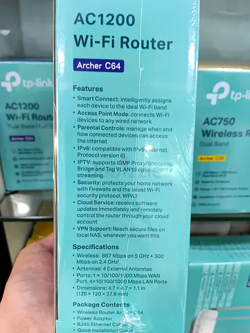 TP-Link Archer C64 AC1200 Dual Band Gigabit WiFi Router