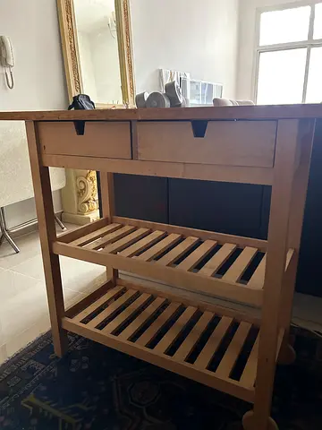 Solid Wood Baby Changing Table with Storage Drawers - Light Maple