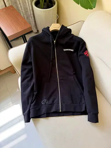 Black chrome hearts zip up hoodie