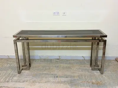 EICHHOLTZ PALMER Console Table – Luxury Designer Console | Chrome & Smoked Glass
