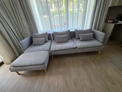 Like new Condition Ikea Sodhremn L Shape Sofa light gray