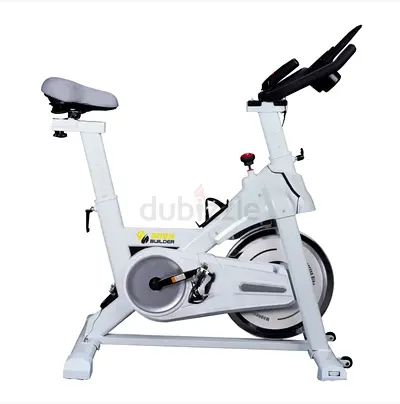 Body Builder Spin Bike, White-Silver