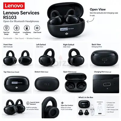 Lenovo RS103 Open-Ear Bluetooth Headphones – Brand New & Unused