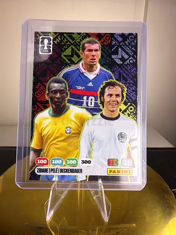 Panini Football Trading Card - Classic Trio (Zidane, Pele, Beckenbauer) in Protective Case