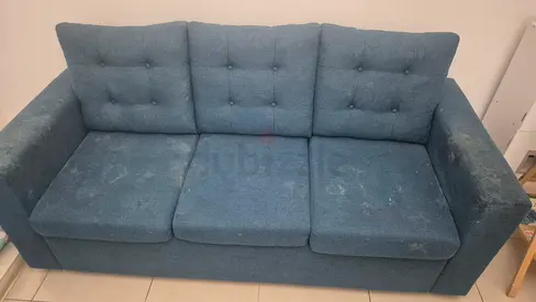 Comfortable Blue 3-Seater Sofa