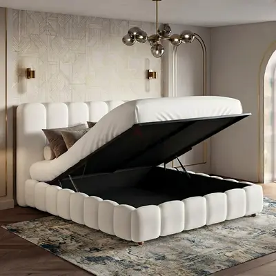 Storage Bed Quilted Cloud Headboard 180x200