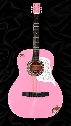 New acoustic pastel pink guitar with (free capo and pick)