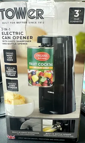 Tower 3-in-1 Electric Can Opener with Knife Sharpener & Bottle Opener