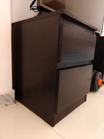 2 Ikea Dark Wood 2-Drawer Bedside/Storage Cabinet - Excellent Condition
