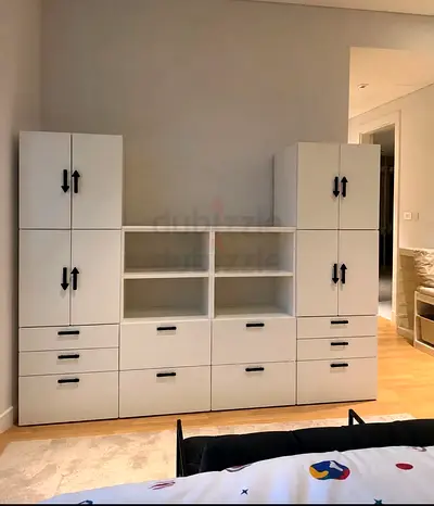Complete IKEA PLATSA storage set – excellent condition – multiple cabinets, drawers & open shelving