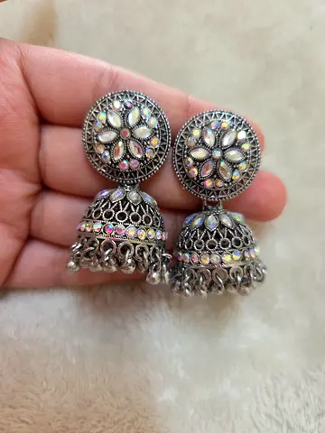 Oxidised jhumkas