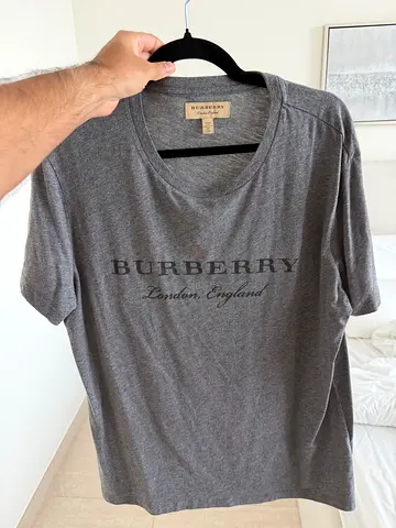 Grey Burberry England Logo Cotton T-shirt - XL