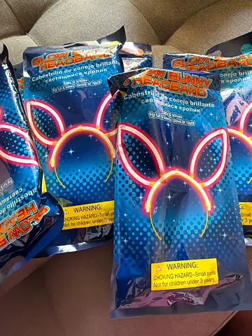 Glow LED Light-Up Bunny Headbands — Pack of 12, Brand new