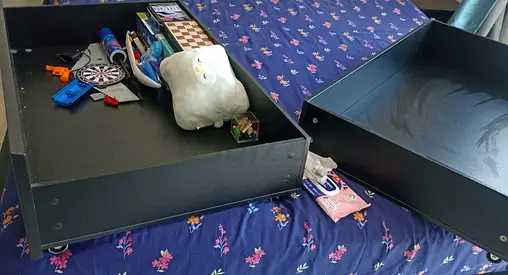 IKEA under-bed storage drawers (set of 2) - black, good used condition