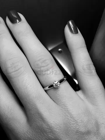White Gold Natural Diamond Ring (0.316 ct) with Certification 14K