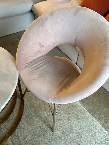 modern round velvet accent chairs with metal legs