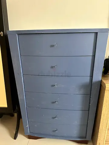 Linen Drawer - repainted 6 drawers. Heavy. Need help to carry. Solid and sturdy. Home Centre Quality