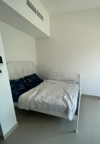 IKEA Leirvik White Metal Frame Bed with Decorative Headboard with matress