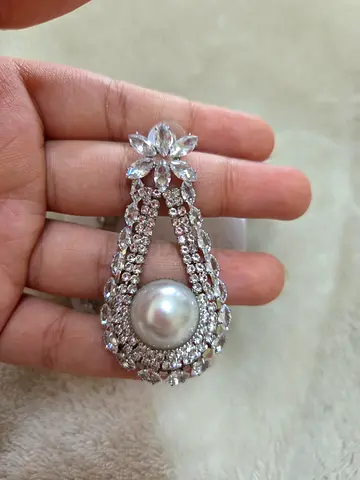 Silver statement earrings