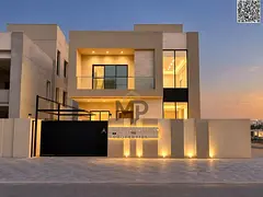 Luxury Villa in Ajman – High-End Finishes | Two Floors + Roof Terrace | 5 Bedrooms | Registration 