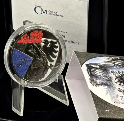 Czheck lion silver 1oz coin,with box and certificate.