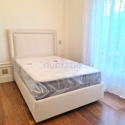 Modern Upholstered Single Bed Frame with Mattress