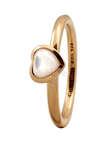 Christina Ring Gold-tone heart ring with pearl - 800-1.3.B55