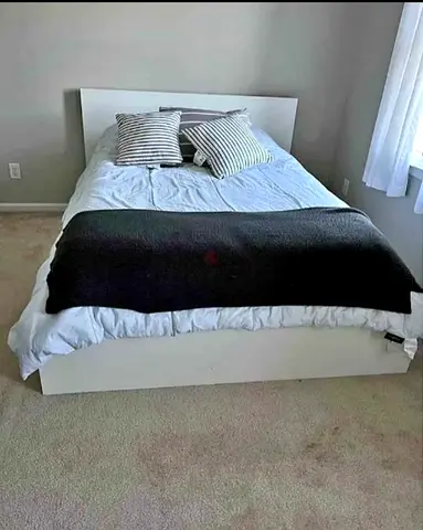 Ikea king size bed with mattress and storage drawers