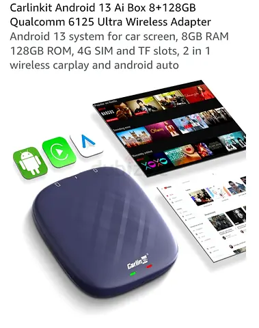 Carlinkit Android 13 AI Box 8GB RAM 128GB ROM - Wireless CarPlay & Android Auto