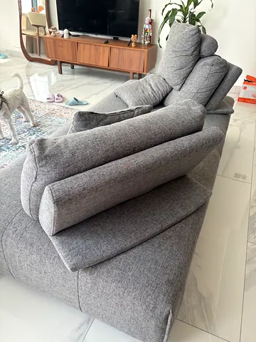 Comfortable Grey Fabric 3-Seater Sofa - Good Condition