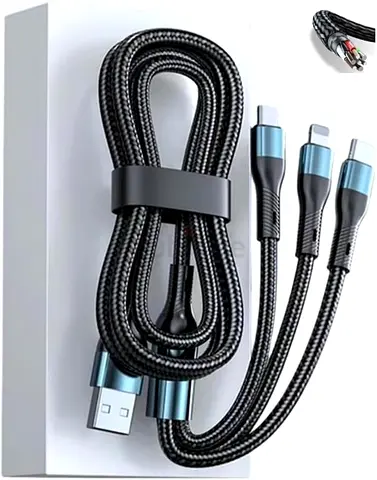 3-in-1 USB Fast Charging Cable - 120W Power Super Fast Charger