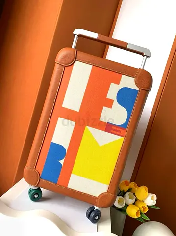Hermes hard-shell Canvas & Leather Carry-On (SUPER MASTER QUALITY)