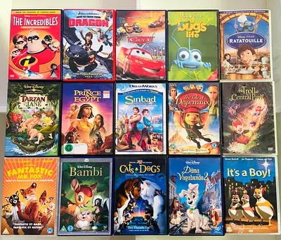 15 Kids Animated Movie DVD’s