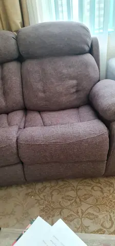 Comfortable 3-seater reclining sofa armchair - grey fabric